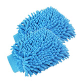 Kuber Industries Gloves | Microfiber Cleaning Gloves | Chenille Mitts for Kitchen | Hand Duster for Kitchen | Hand Gloves For Car | Double Sided Gloves | SHXNEFSST2 | Blue